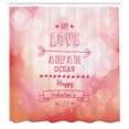 thumbnail image 3 of Ambesonne Valentines Day Shower Curtain, Pink Love Story, 69"Wx84"L, Pink Coral, 3 of 5