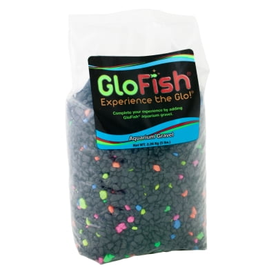 (2 Pack) GloFish Black/Neon Aquarium Accent Gravel, 5 (Best Way To Vacuum Aquarium Gravel)