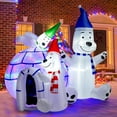 thumbnail image 1 of Gymax 6FT Inflatable Christmas Polar Bear Family Igloo Holiday Decor w/ LED Lights, 1 of 10