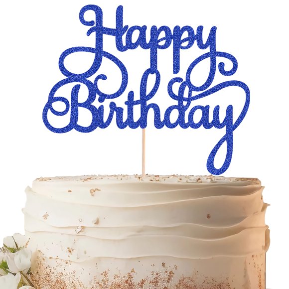 Decoración para tartas EONNCNT con purpurina azul real para cumpleaños