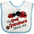 thumbnail image 3 of Inktastic My Great Grandma Loves Me with Cute Ladybugs Boys or Girls Baby Bib, 3 of 4