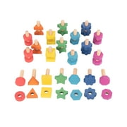 Learning Advantage TickiT Rainbow Wooden Nuts & Bolts Assorted Colors Set of 21 Pairs (CTU73999)