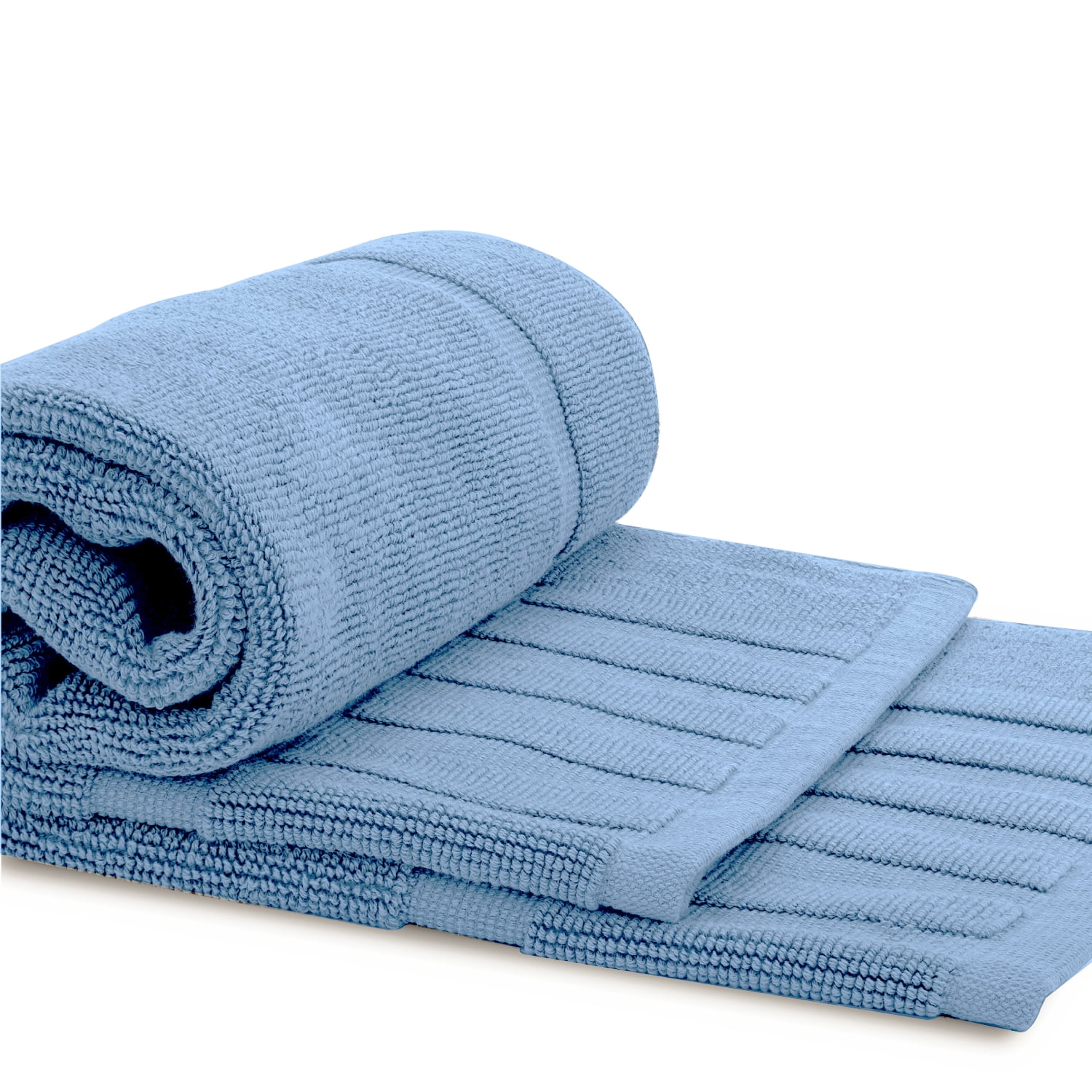 American Soft Linen 20x34 inch 100% Cotton Non-Slip Bath Rug - 35 Set Case Pack Colonial-Blue