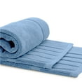 thumbnail image 4 of White Classic Hotel Collection Absorbent Cotton Bath Mats, Spa Reversible Floor Towels, not a Bathroom Rug, Light Blue, 22 x 34, 2 Pack, 4 of 8