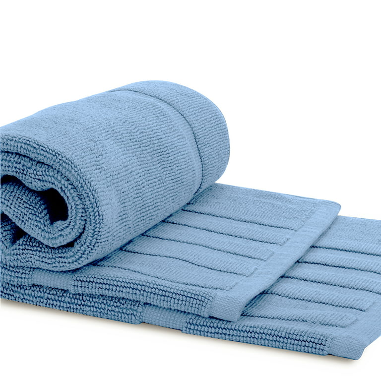 White Classic Luxury Bath Mat Towel Set, Absorbent Cotton Hotel Spa  Shower/Bathtub Mats [Not a Bathroom Rug] 22x34, Aqua, 2 Pack