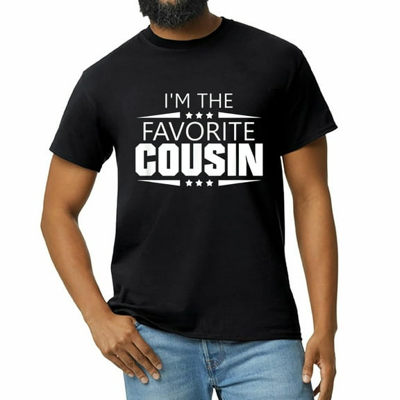Mens T Shirt I'm The Favorite Cousin Tee Black 2X-Large