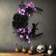 thumbnail image 4 of 2024 Nueva corona de Halloween, coronas de gato negro de luna de Halloween con luces, decoración del hogar para colgar, corona de gato negro de luna de flores, decoración de pared de fiesta para el ho, 4 of 7