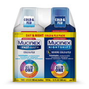 Mucinex Fast-Max Cold & Flu and Nightshift Severe Cold & Flu All-in-One Multi Symptom Relief Liquid - 2 x 6 fl oz
