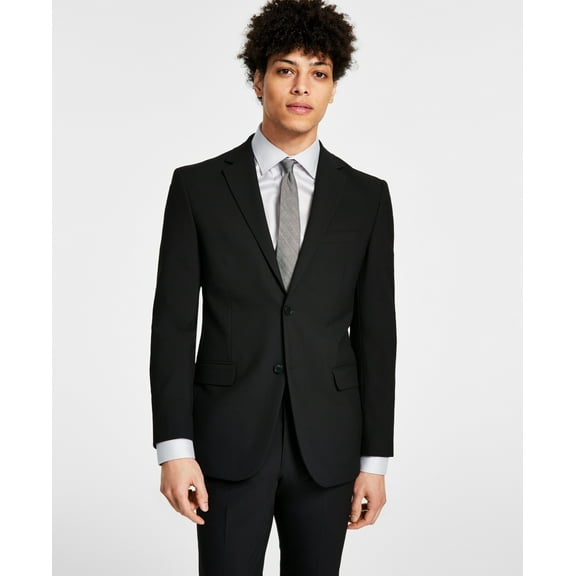 DKNY Men's Modern Fit Stretch Suit Jacket Black Size 40