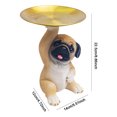 thumbnail image 2 of Bandeja de almacenamiento de escultura de animales Wdftyju modelo perro carlino adorno de mesa, 2 of 8