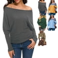 thumbnail image 1 of Tops De Manga Larga Para Mujer, Sudaderas Con Hombros Descubiertos, Cómodas, Informales, Versátiles Para Citas Para El Trabajo Para Dama ANGGREK Cocina, Decoración y Otros, 1 of 5
