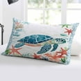 thumbnail image 5 of Teal Red Coastal Throw Pillow Cover 12 x 20 Inch Decorative Pillow Cover Summer Beach Turtle Starfish Nautical Lumbar Pillowcase Seasonal Rectangle Cushion Case for Couch Sofa Bed Living Room, 5 of 7