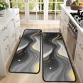 thumbnail image 4 of Kitchen Rugs Sets Of 2,Black and Gold Marble Glitter Splashes Pattern Anti Fatigue Kitchen Mat Rugs Non Slip Washable,Decorative Kitchen Floor Mats for Kitchen,Sink,Laundry,17"x47"+17"x47", 4 of 5