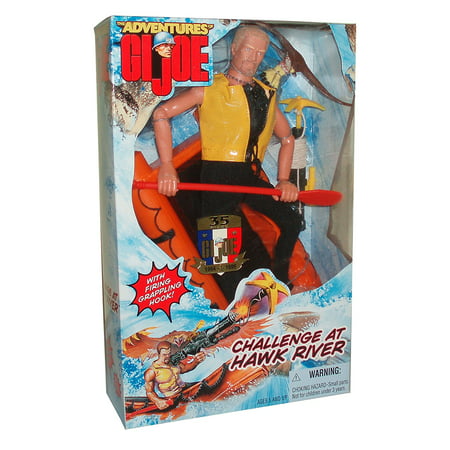 GI Joe Year 1998 The Adventures Series 12 Inch Tall Action Figure Set - Challenge At Hawk River with 1 Action Figure, Raft with Paddle, Grappling Hook Launcher,.., By G I Joe From (Best No Gi Grappler)