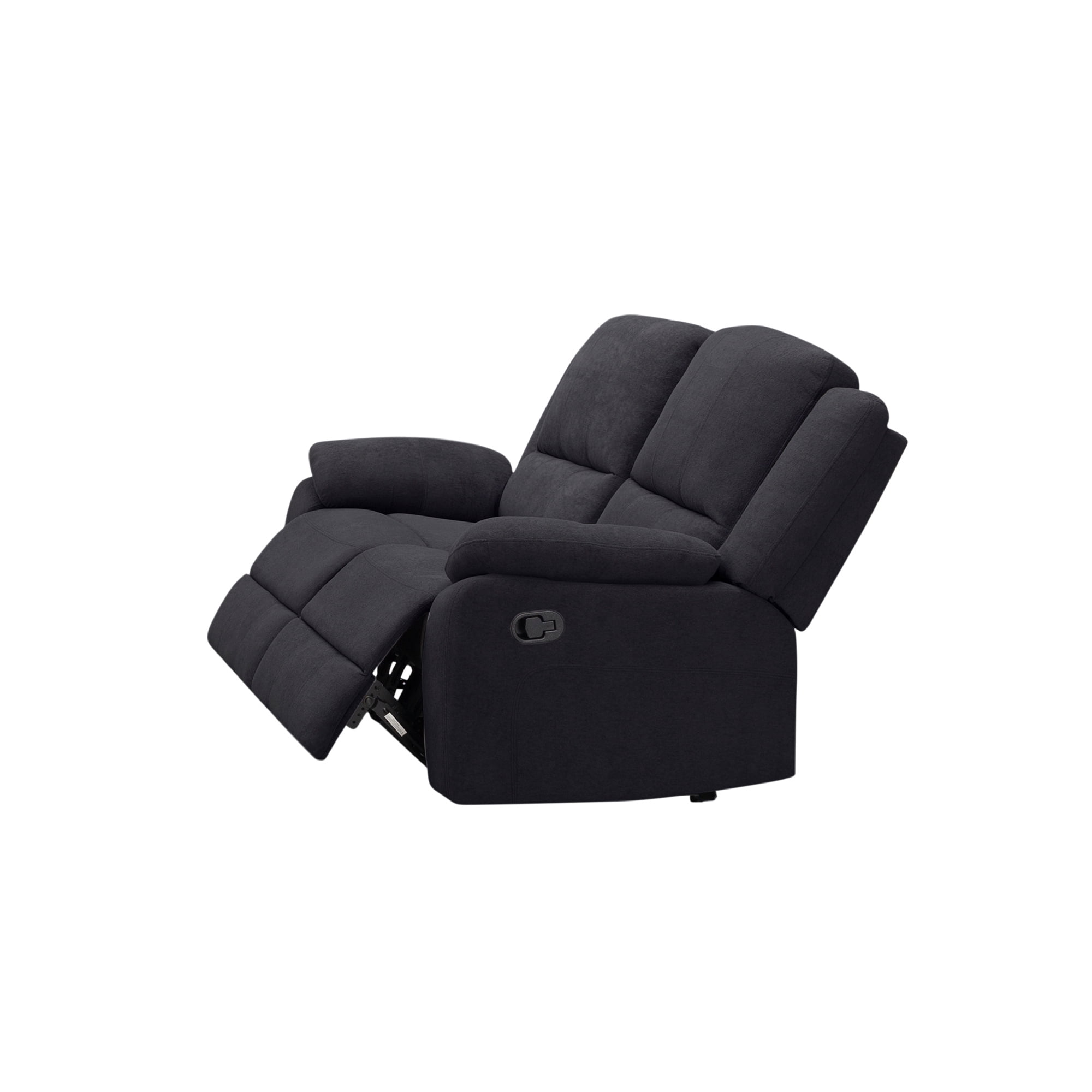 Black 2-Seat Reclining Loveseat - Modern Microfiber Couch