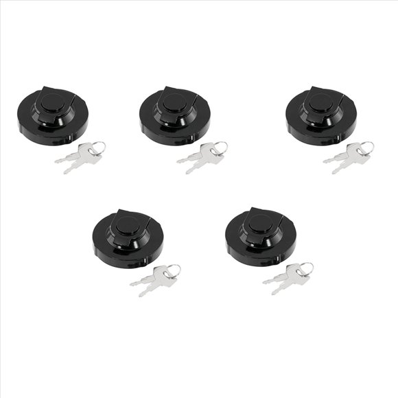 5X Bouchon de Réservoir de Carburant pour Excavatrice Takeuchi Accessoires de Traîneau d'Excavatrice 15521-00500, 5 x Bouchon de Réservoir de Carburant 10 x Clés, Noir