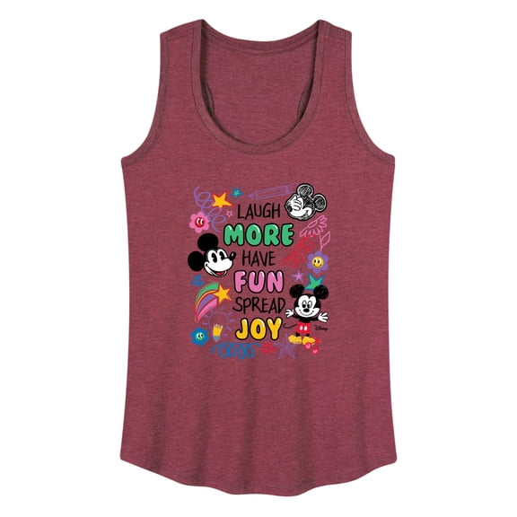 Disney - Mickey Mouse - Laugh More, Have Fun, Spread Joy - Women's Racerback Tank Top