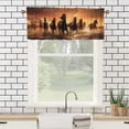 thumbnail image 3 of Horse Window Curtain Valance Galloping Wild Animals Farm Horse Herd Sunset Rod Pocket Window Valance for Living Room Bathroom Bedroom Kitchen 54 by 18 in, 2 Panel, 3 of 6