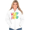 thumbnail image 4 of Weird Proud LGBTQ Pride Funny Cool Unisex Fleece Graphic Zip Up Hoodie Brisco Brands 4X, 4 of 5