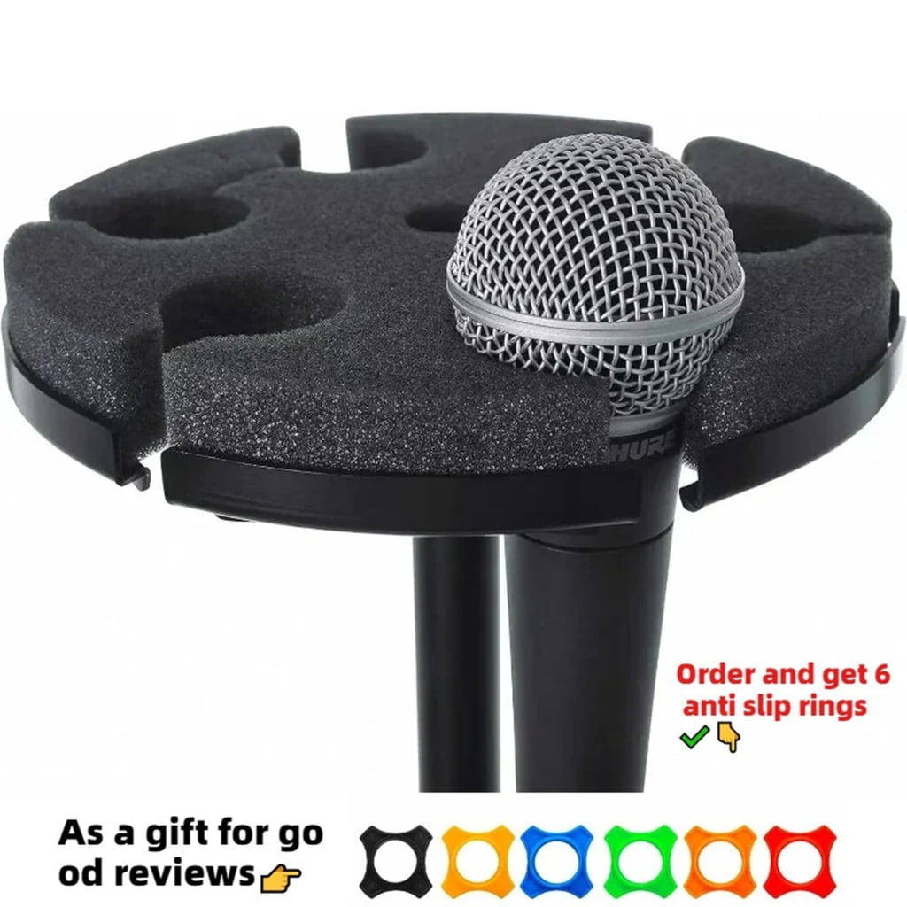 MANNYA Compact Shockproof Microphone Storage Stand 6 Hole Organizers Lightweight For Live Broadcasts Professional Studios