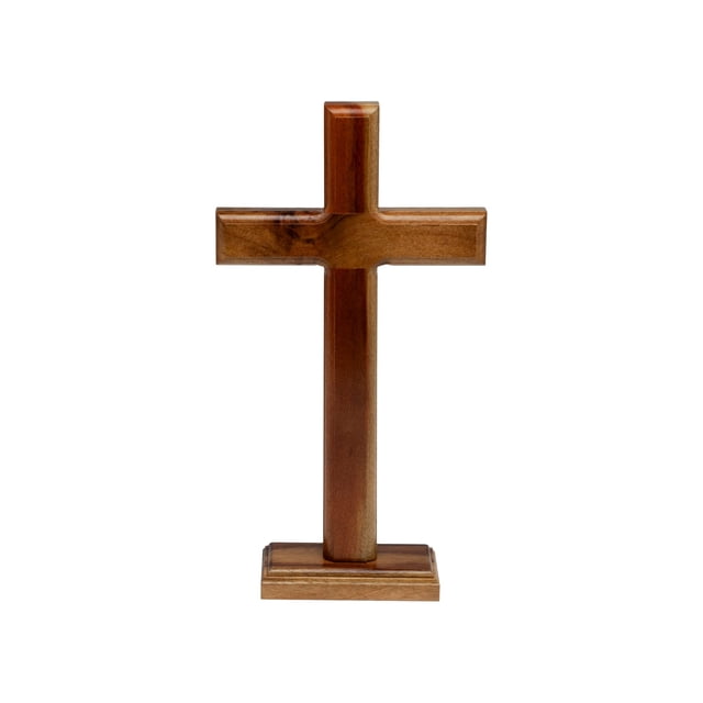 Cruz de Madera de Pie para Intercesión 25 cm Hecha a Mano