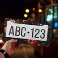 thumbnail image 4 of 1 Pcs Dark Background Floral License Plate Frame,License Plate Cover for Car Decorative Parts,Aluminum License Plate Bracket Holder Rust-Proof for US Standard Car, 4 of 8