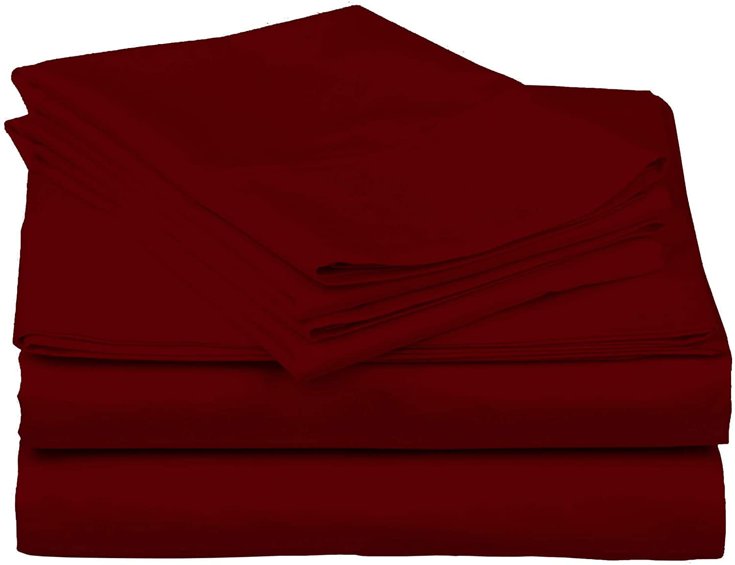 Attached Waterbed Sheet Set Egyptian Cotton 1000 TC All Size Burgundy Solid 