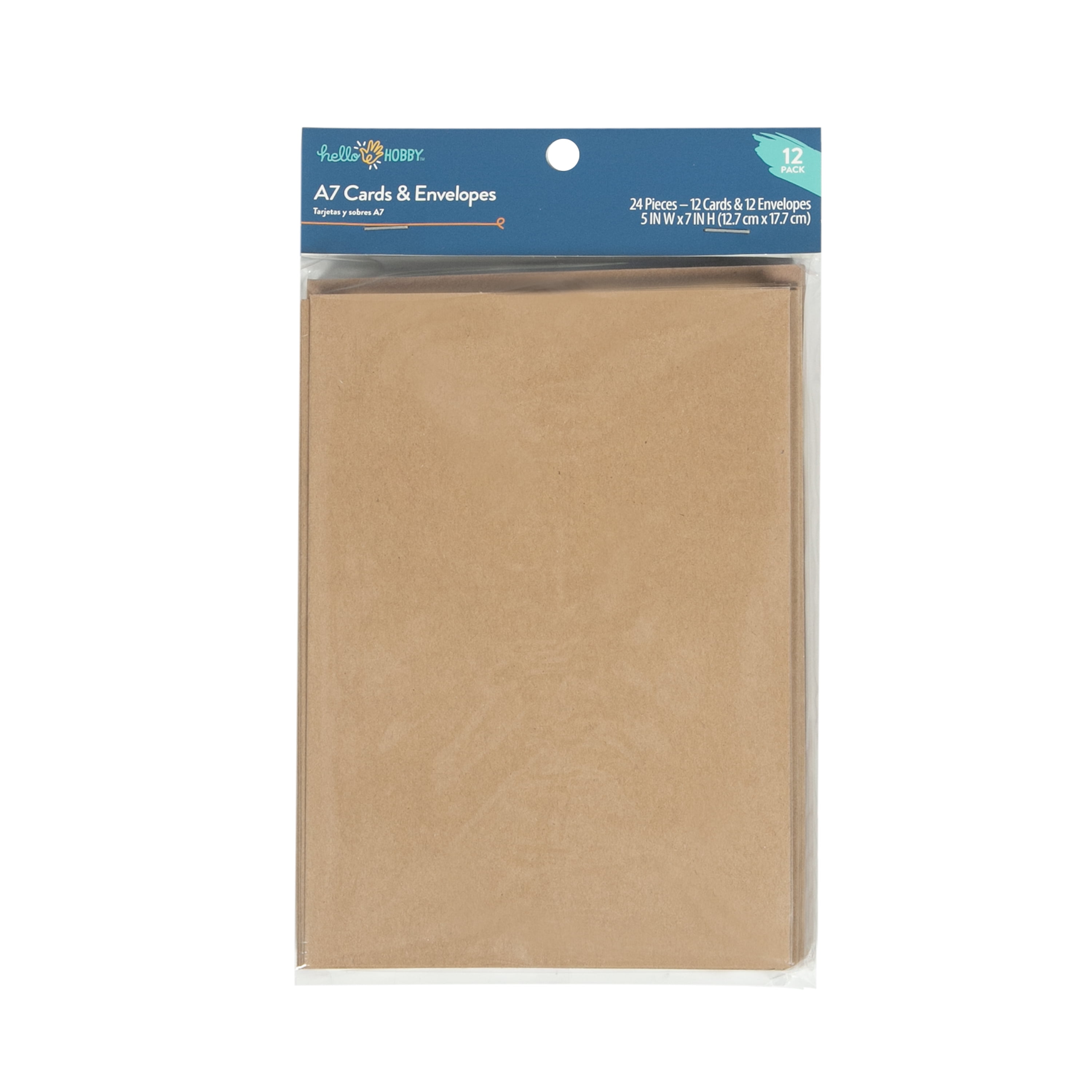 Hello Hobby A7 Blank All Occasion Greeting Cards, with Envelopes 5' x 7' (12 Count)