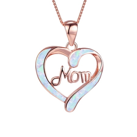 DESIGNICE 2026 New Mom Birthday Gifts,Chic Heart-Shaped Gifts for Mom Birthday,Meaningful Mother Birthday Gifts with \"Mom\" Pendant,Versatile Necklaces for Women for Different Occasion,White