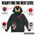 thumbnail image 7 of SEGA Sonic the Hedgehog Big Boys' Fleece Cosplay Zip-Up Hoodie Shadow Charcoal, 7 of 7