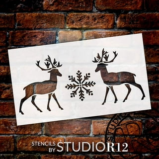  Santa Boot Reindeer Hoof Print Stencil by StudioR12, Craft  DIY Christmas Holiday Home Decor, Paint Wood Sign, Reusable Mylar  Template