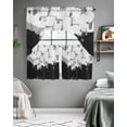 thumbnail image 5 of Black White Kitchen Curtains Swag Valance and Tier Curtains Set 24 Inch Length, Abstract Graffiti Paint Country Retro Tribal Rod Pocket Drape Panels Pair Swag Curtains for Bathroom/Cafe/Window, 5 of 6