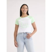 Peanuts Women’s Camp Snoopy Graphic Baby Tee, Sizes XXS-XXL