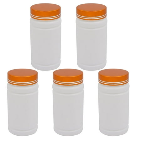 - Unique Bargains 5pcs 5oz HDPE Plastic White Refillable Narrow Mouth Storage Bottle Jar DIY