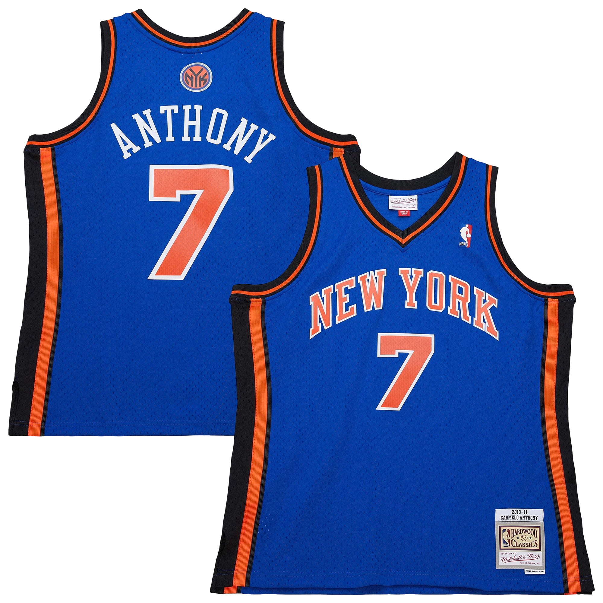 Men's-Mitchell & Ness Carmelo Anthony Blue New York Knicks 2010/11 Swingman Jersey