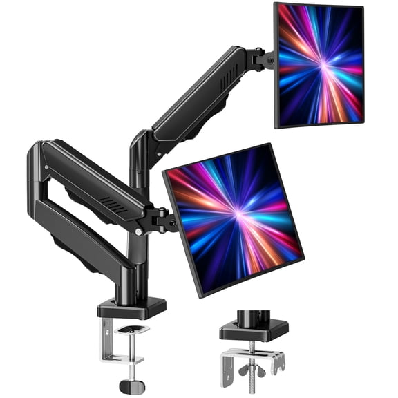 MOUNT PRO Dual Monitor Stand for 22- 32 inch, 4.4-19.8 lbs Screens, Dual Monitor Desk Mount Height Adjustable, Monitor Arms for 2 Monitors, Home Office VESA Mounts with Gas Spring