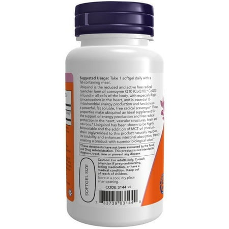 NOW Foods Ubiquinol 200Mg Now Foods 60 Softgel