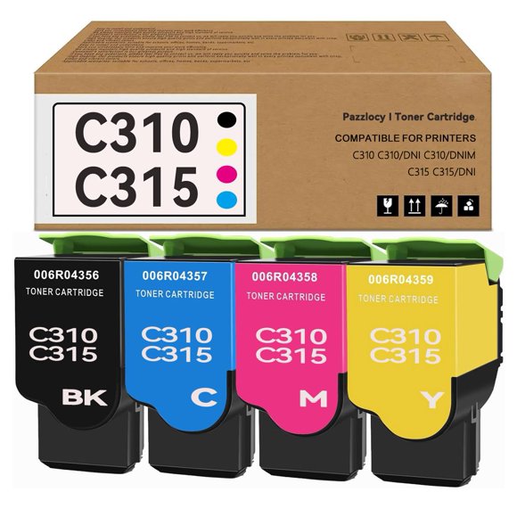 C310/C315 High Yield Toner Cartridge Compatible for Xerox 006R04356 006R04357 006R04358 006R04359 Replacement for Xerox C310 C310DNI C310DNIM C315 C31