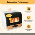 thumbnail image 5 of Non-Installation Compact Dishwasher, 4-6 Sets Capacity, 99.9% Sterilization, Black/White/Gold, 800W, for Home Use, 5 of 10