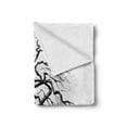thumbnail image 2 of Tree Soft Flannel Fleece Throw Blanket, Illustration of an Autumn Tree with Dried Branches Dramatic Nature Print, Cozy Plush for Indoor and Outdoor Use, 50" x 70", Black White, by Ambesonne, 2 of 6