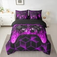 thumbnail image 2 of Castle Fairy Boys Video Game 7 Pieces Bedding Comforter Set,Abstract Gradient Full Bedding Set Lightweight,Geometric Plaid Fitted Sheet Flat Sheet,Ultra Soft Home Decor, 2 of 8