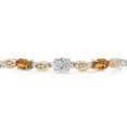 thumbnail image 3 of Gem Stone King 1.50 Ct DEF Lab Grown Diamond Orange Red Madeira Citrine 925 Silver and 10K Yellow Gold Bracelet, 3 of 5