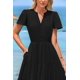 thumbnail image 3 of Vestido PRETTYGARDEN para mujer, midi, casual, cuello en V, verano, con bolsillos, 3 of 6