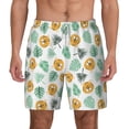 thumbnail image 2 of Goofa Tiger Leaves Printed Men's Swim Trunks Board Shorts Quick Dry Mens Swimming Trunks with Compression Liner,Breathable Fit Hawaii Beach Shorts-Medium, 2 of 9