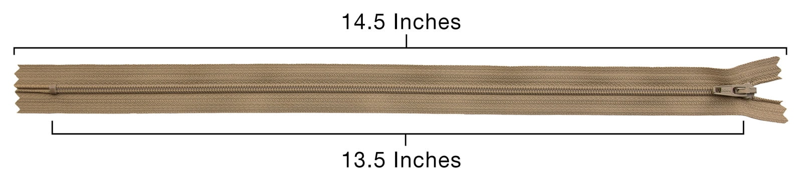 YKK® #3 Lightweight Closed-End Zipper, 13.5 Inch Length, Aztec Beige 896 (100 Pack)
