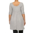 thumbnail image 4 of Women's Plus Size Babydoll Tunic Top Dress 3/4 Sleeves Scoop Neck, 4 of 5