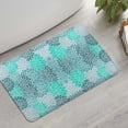 thumbnail image 2 of Turquoise Floral and Petal Pattern Bathroom Rugs Mat,Non Slip Microfiber Bathroom Rug,Rubber Backing,Soft Bathroom Mats for Bathroom Floor,Tub and Shower,17x27in(43x68cm), 2 of 5