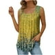 thumbnail image 2 of ICHUANYI Clearance Women's Summer Casual Tank Tops Loose Fit Pleated Sleeveless Tops(Yellow, M) ICHUANYI WER2023080912955, 2 of 5