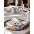 thumbnail image 6 of Fall Eucalyptus Pumpkins Cloth Napkins Set of 4 Reusable Dinner Napkins, Thanksgiving Blue Autumn Leaves Cocktail Napkin Washable Table Napkins for Wedding/Holiday Party/Baby Shower 20"x20", 6 of 7