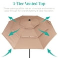 thumbnail image 3 of Best Choice Products 10ft 3-Tier Solar Patio Umbrella w/ 24 LED Lights, Tilt Adjustment, Easy Crank - Tan, 3 of 8
